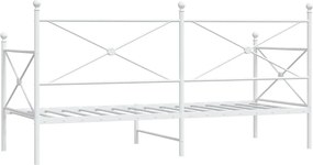 vidaXL Κρεβάτι ημέρας χωρίς στρώμα Λευκό 90x190 cm Ατσάλι