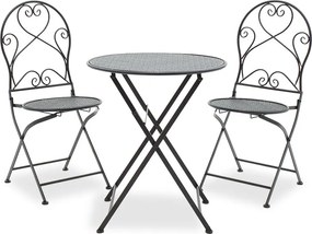 Τραπεζαρία Walen pakoworld σετ 3τεμ μέταλλο μαύρο