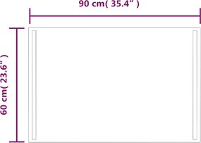vidaXL Καθρέφτης Μπάνιου με LED 90x60 εκ.