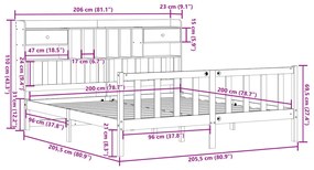 ΚΡΕΒΑΤΙ ΒΙΒΛΙΟΘΗΚΗ ΧΩΡΙΣ ΣΤΡΩΜΑ 200X200 ΕΚ ΜΑΣΙΦ ΞΥΛΟ ΠΕΥΚΟΥ 3321751