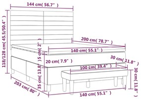 ΚΡΕΒΑΤΙ BOXSPRING ΜΕ ΣΤΡΩΜΑ ΚΡΕΜ 140X200 ΕΚ. ΥΦΑΣΜΑΤΙΝΟ 3136682