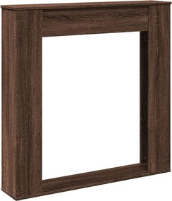 vidaXL Πλαίσιο Τζακιού Καφέ Δρυς 100x20x100 εκ. από Επεξ. Ξύλο