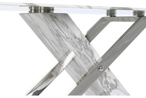 Τραπεζάκι Καφέ DKD Home Decor Λευκό Ασημί Κρυστάλλινο Χάλυβας 120 x 60 x 42 cm