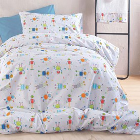 Σεντόνια Μονά (Σετ) Rythmos Symbol Robot Chat Πολύχρωμο Χωρίς Λάστιχο 160x260