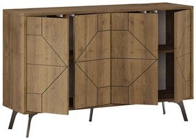 Μπουφές Dune pakoworld σε καρυδί απόχρωση 123x35x77.4εκ (1 τεμάχια)