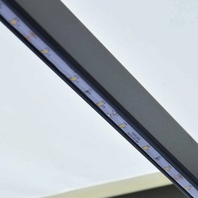 vidaXL Χειροκίνητη τέντα με ηλιακό LED 3 x 2,5 m Κρεμ 100% Πολυεστέρας