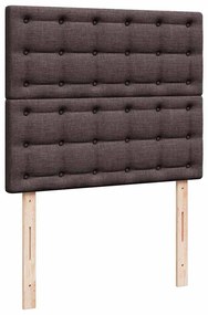 Οθωμανικό κρεβάτι με στρώμα &amp; LEDs Σκούρο καφέ 120x190cm ύφασμα 3314158