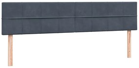 vidaXL Box Spring Κρεβάτι με στρώμα Σκούρο γκρι 200x220 cm Βελούδινο