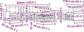 vidaXL Σειρά Καναπέ Εξωτερικού 7 pcs Φυσικό και Μπεζ Πολυεστέρας