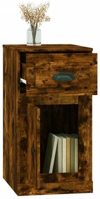 vidaXL Ντουλάπι με Συρτάρι Καπνιστή Δρυς 40x50x75 εκ. Επεξεργ. Ξύλο