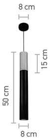 Κρεμαστό φωτιστικό σε μαύρη απόχρωση και ξύλο 1XGU10 D:40cm (4017-BL)