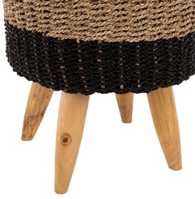 ΣΚΑΜΠΟ BEAM HM7826 ΞΥΛΟ ΤΕΑΚ ΚΑΙ SEAGRASS ΣΕ ΦΥΣΙΚΟ &amp; ΓΚΡΙ Φ43x45Yεκ.