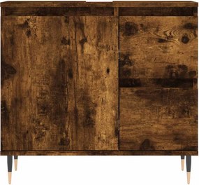 vidaXL Ντουλάπι Μπάνιου Καπνιστή Δρυς 65x33x60 εκ. Επεξεργασμένο Ξύλο