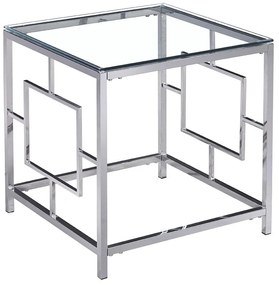 Τραπεζάκι Μεταλλικό 77273 55x55x55cm Clear-Silver