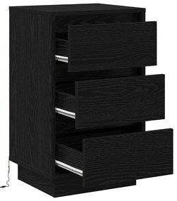 vidaXL Κομοδίνο με συρτάρι Μαύρο 39 x 34.5 x 65 εκ. Επεξεργασμένο ξύλο