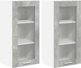 vidaXL Κρεμαστό ντουλάπι 2 pcs Σκυρόδεμα Γκρι 40 x 31 x 80 εκ.