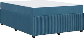 vidaXL Σκελετός Κρεβατιού με στρώμα Μπλε 140 x 200 cm ύφασμα