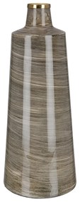 Βάζο Conical "Stripes" Μέταλλο Brown PU H. 48 cm D. 19 cm