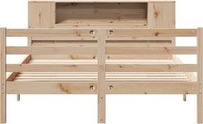 vidaXL Κρεβάτι Βιβλιοθήκη Χωρίς Στρώμα 140x200 εκ Μασίφ Ξύλο Πεύκο