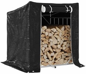 vidaxL Ράφι για καυσόξυλα με κάλυμμα βροχής 100,5x80,5x110,5 εκ.