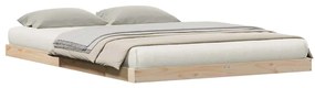 vidaXL Κρεβάτι δαπέδου Φυσικό 140 x 220 cm Μασίφ ξύλο πεύκου