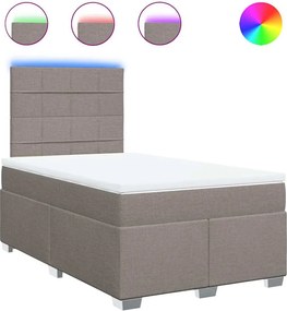 vidaXL Κρεβάτι Boxspring με Στρώμα Taupe 120x200 εκ. Υφασμάτινο