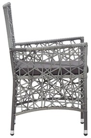 vidaXL Σετ Τραπεζαρίας Εξωτερικού Χώρου 9 τεμ. Γκρι Συνθετικό Ρατάν