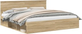 vidaXL Σκελετός Κρεβατιού Sonoma Δρυς 200 x 200 cm