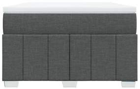 vidaXL Κρεβάτι Boxspring με Στρώμα Σκούρο Γκρι 120x190 εκ Υφασμάτινο