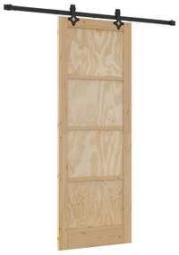 vidaXL Συρόμενη Πόρτα  με Σετ Υλικών 78x211 εκ. Μασίφ Ξυλεία Πεύκου