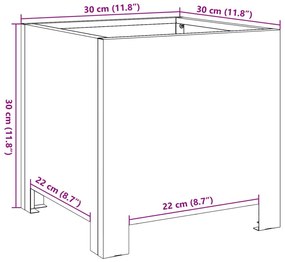 Ζαρντινιέρα Κήπου Λαδί 40x40x40 εκ. από Ατσάλι - Πράσινο