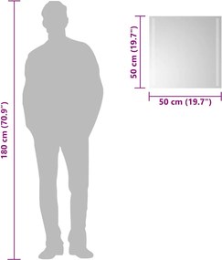 vidaXL Καθρέφτης Μπάνιου με LED 50x50 εκ.