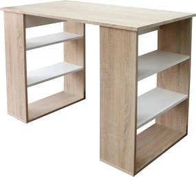 Γραφείο 110t 110x55x75εκ Σονόμα-Λευκό με Ράφια TO-110WTABLE