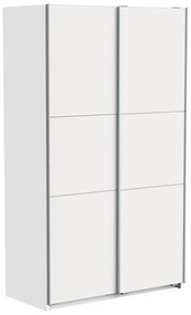 Ντουλάπα ρούχων Kawen  δίφυλλη με συρόμενες πόρτες λευκό 116.5x60x203εκ