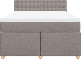vidaXL Κρεβάτι Boxspring με Στρώμα Taupe 140x190 εκ. Υφασμάτινο