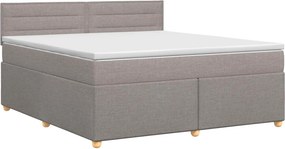 vidaXL Κρεβάτι box spring με στρώμα Taupe 140 x 200 cm Ύφασμα