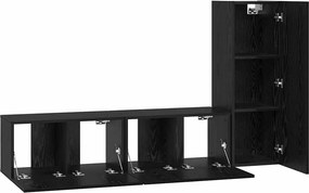 vidaXL Σετ επίπλου τηλεόρασης 3 pcs Μαύρη Οξυά Επεξεργασμένο ξύλο