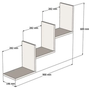 Ραφιέρα τοίχου Mauer pakoworld σε καρυδι απόχρωση 90x19,6x60εκ (1 τεμάχια)