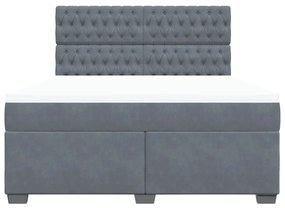 ΚΡΕΒΑΤΙ BOXSPRING ΜΕ ΣΤΡΩΜΑ ΣΚΟΥΡΟ ΓΚΡΙ 180X200 ΕΚ. ΒΕΛΟΥΔΙΝΟ 3293285