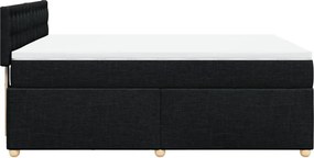 vidaXL Κρεβάτι Boxspring με Στρώμα Μαύρο 140x190 εκ. Υφασμάτινο