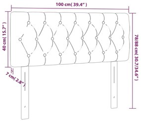 Κεφαλάρι Κρεβατιού Ανοιχτό Γκρι 100x7x78/88 εκ. Βελούδινο (US) - Γκρι