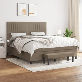 vidaXL Κρεβάτι Boxspring με Στρώμα Taupe 160x200 εκ. Υφασμάτινο