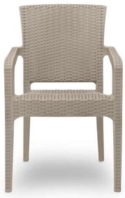 Πολυθρόνα πολυπροπυλενίου Clio Megapap recycled χρώμα cappuccino 57x55x86εκ.