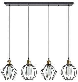 Φωτιστικό Οροφής - Ράγα Magnum Flex 77-8967 87x20x300cm 4xE27 60W Black-Bronze Homelighting