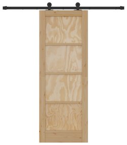 vidaXL Συρόμενη Πόρτα με Σετ Υλικών 73.5x198.5 εκ Συμπαγούς Ξύλου Πεύκου