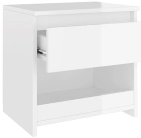vidaXL Κομοδίνα 2 τεμ. Γυαλιστερό Λευκό 40 x 30 x 39 εκ. Επεξ. Ξύλο