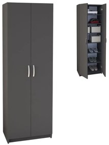 Παπουτσοθήκη Renso Megapap δίφυλλη χρώμα ανθρακί 59,8x37,8x178,5εκ.-GP041-0085,4