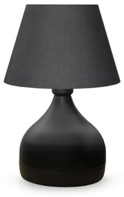 MICKEY 204-0059 Μοντέρνο Eπιτραπέζιο Φωτιστικό Μονόφωτο 1 x E27 IP20 Μαύρο Μέταλλο με Μαύρο Ύφασμα-Μ22 x Π22 x Υ30cm Globostar-2 204-0059