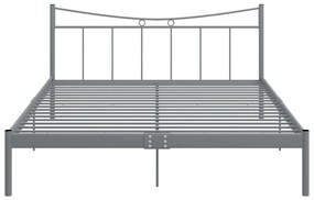 vidaXL Πλαίσιο Κρεβατιού Γκρι 140 x 200 εκ. Μέταλλο