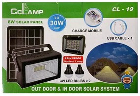 Σύστημα φωτισμού με ηλιακό πάνελ + powerbank 30W CL-19